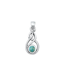 Load image into Gallery viewer, Sterling Silver Oxidized Celtic Style Genuine Turquoise Pendant