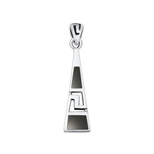 Load image into Gallery viewer, Sterling Silver Oxidized Aztec Black Agate Pendant Face Height-27mm