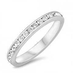 sterling silver clear eternity cz ring