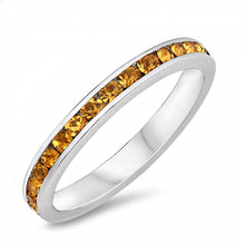 Load image into Gallery viewer, Sterling silver yellow eternity CZ ring
