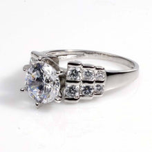 Load image into Gallery viewer, Sterling Silver Round Shaped Clear CZ Ring