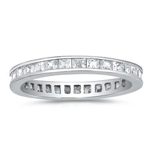 Load image into Gallery viewer, Sterling Silver Round Wedding Band Shaped Clear CZ RingAnd Band Width 4mm