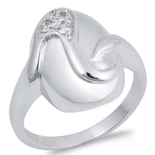 Load image into Gallery viewer, Sterling Silver Elephant Face Shaped Clear CZ RingAnd Face Height 18mmAnd Band Width 3mm