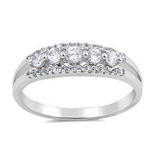 Load image into Gallery viewer, Sterling Silver Circle Shaped Clear CZ RingsAnd Face Height 6mmAnd Band Width 3mm