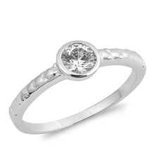 Load image into Gallery viewer, Sterling Silver Round Shaped Clear CZ RingsAnd Face Height 6mm