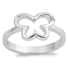 Load image into Gallery viewer, Sterling Silver Butterfly Shaped Clear CZ RingsAnd Face Height 10mm