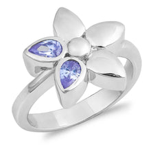 Load image into Gallery viewer, Sterling Silver Star Shaped Lavender CZ RingAnd Face Height 15mm