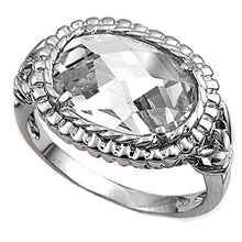 Load image into Gallery viewer, Sterling Silver Oval Shaped Clear CZ Rings