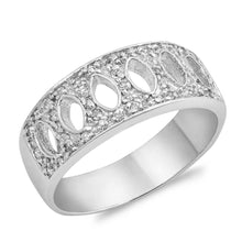 Load image into Gallery viewer, Sterling Silver Oval Cut Shaped Clear CZ RingAnd Face Height 7mm