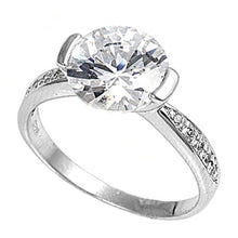 Load image into Gallery viewer, Sterling Silver Round Shaped Clear CZ Ring
