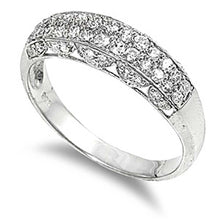 Load image into Gallery viewer, Sterling Silver Eternity Band Shaped Clear CZ Rings