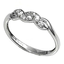 Load image into Gallery viewer, Sterling Silver Infinity Shaped Clear CZ Rings