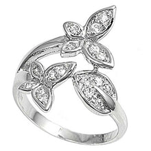 Load image into Gallery viewer, Sterling Silver Butterfly Shaped Clear CZ RingAnd Face Height 21mmAnd Band Width 2mm