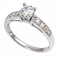 Load image into Gallery viewer, Sterling Silver Round Shaped Clear CZ Rings