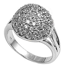Load image into Gallery viewer, Sterling Silver Dome Round Shaped Clear CZ Ring