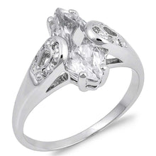 Load image into Gallery viewer, Sterling Silver Oval Shaped Clear CZ Rings