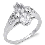 Sterling Silver Oval Shaped Clear CZ Rings