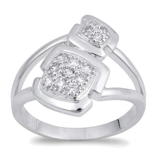 Load image into Gallery viewer, Sterling Silver Square Clear CZ Ring
