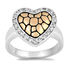 Load image into Gallery viewer, Sterling Silver Bali Heart Clear CZ Ring