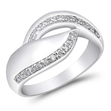 Load image into Gallery viewer, Sterling Silver Infinity Shaped Clear CZ Ring