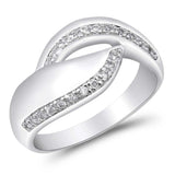 Sterling Silver Infinity Shaped Clear CZ Ring