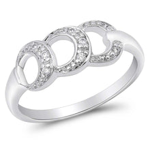 Load image into Gallery viewer, Sterling Silver Loop Lock Clear CZ Ring