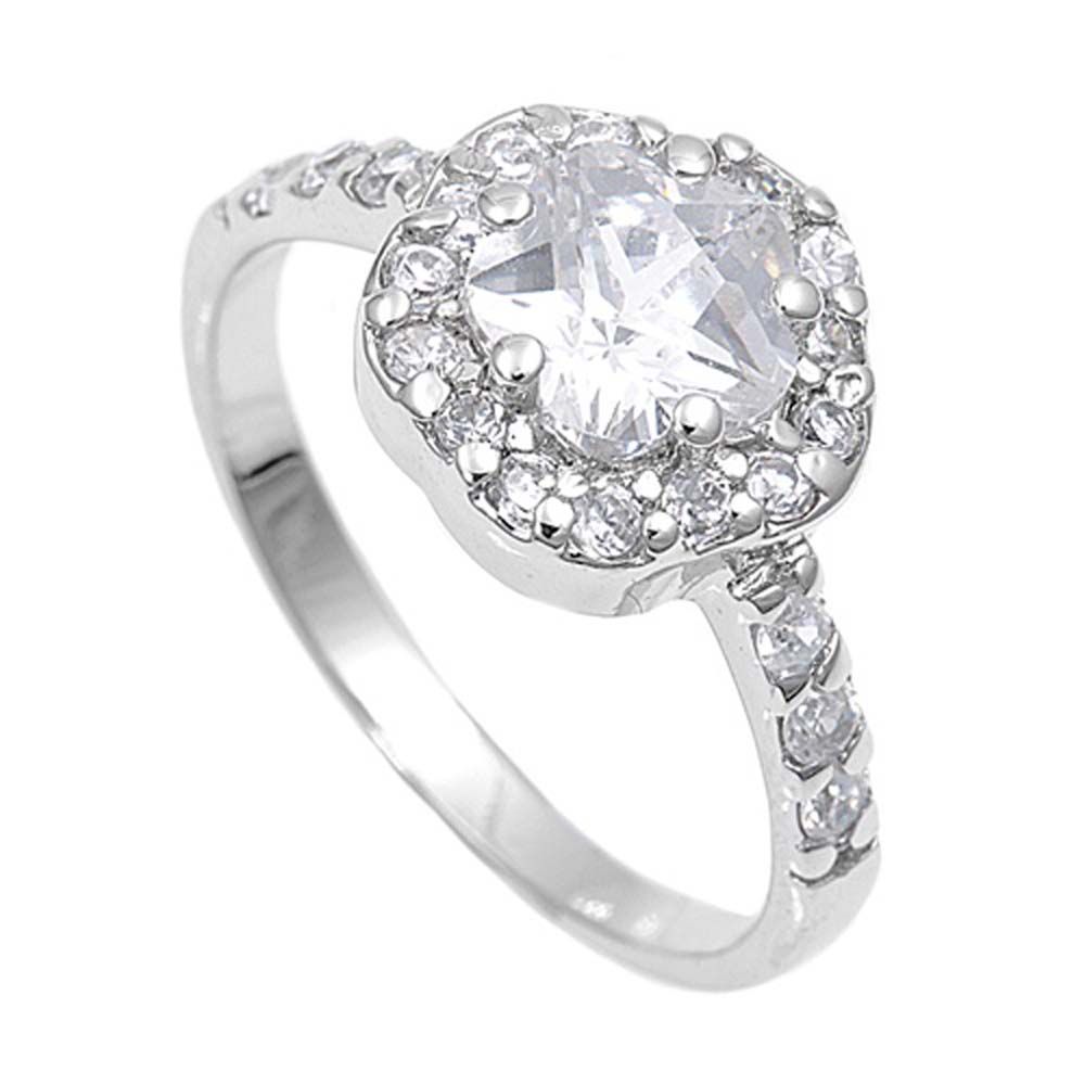 Sterling Silver Star Shaped Clear CZ Rings