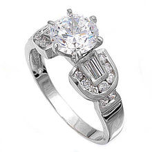 Load image into Gallery viewer, Sterling Silver Round And Belt Shaped Clear CZ Ring