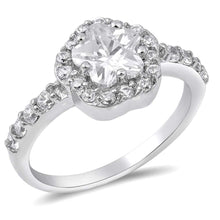 Load image into Gallery viewer, Sterling Silver Star Shaped Clear CZ RingAnd Face Height 7mmAnd Band Width 2mm