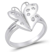 Load image into Gallery viewer, Sterling Silver Butterfly Shaped Clear CZ RingAnd Face Height 15mmAnd Band Width 2mm