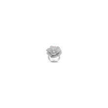 Load image into Gallery viewer, Sterling Silver Rose Shaped Clear CZ RingAnd Face Height 18mm