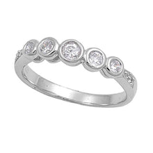 Load image into Gallery viewer, Sterling Silver Rounds Shaped Clear CZ RingAnd Face Height 4mmAnd Band Width 4mm