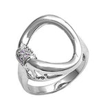 Sterling Silver Trillion Wave Shaped Clear CZ RingAnd Face Height 22mmAnd Band Width 3mm