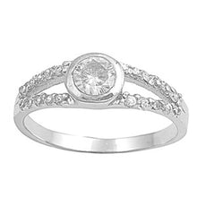 Load image into Gallery viewer, Sterling Silver Round Shaped Clear CZ RingAnd Face Height 6mmAnd Band Width 2mm