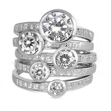 Load image into Gallery viewer, Sterling Silver Rounds Shaped More Clear CZ Ring