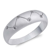 Sterling Silver Triangle Wedding Band Shaped Clear CZ RingAnd Face Height 6mmAnd Band Width 3mm