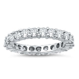 Sterling Silver Round Cubic Zirconia Eternity Ring