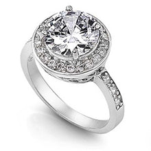 Load image into Gallery viewer, Sterling Silver Round Shaped Clear CZ RingAnd Face Height 14mm