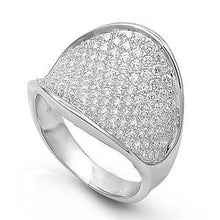 Load image into Gallery viewer, Sterling Silver Dome Shaped Clear CZ RingAnd Face Height 18mmAnd Band Width 4mm