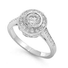 Load image into Gallery viewer, Sterling Silver Circles Shaped Clear CZ RingAnd Face Height 11mm