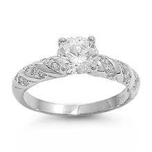 Load image into Gallery viewer, Sterling Silver Round Spinner Shaped Clear CZ RingAnd Face Height 7mm