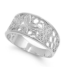 Load image into Gallery viewer, Sterling Silver Butterfly Design Shaped Clear CZ RingAnd Face Height 10mm