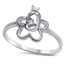 Load image into Gallery viewer, Sterling Silver Star Shaped Clear CZ RingAnd Face Width 12mm