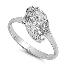 Load image into Gallery viewer, Sterling Silver Pears Shaped Clear CZ RingsAnd Face Width 9mm