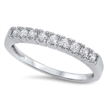 Load image into Gallery viewer, Sterling Silver Round Shaped Clear CZ RingsAnd Face Width 3mm