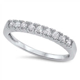 Sterling Silver Round Shaped Clear CZ RingsAnd Face Width 3mm