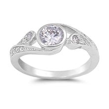 Load image into Gallery viewer, Sterling Silver Round Shaped Clear CZ RingsAnd Face Height 8mm