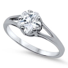 Load image into Gallery viewer, Sterling Silver Star Shaped Clear CZ RingAnd Face Height 7mm