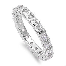 Load image into Gallery viewer, Sterling Silver Classy Square Cut CZ RingAnd Face Height 3mm