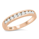 Sterling Silver Rose Gold Plated Clear CZ Ring